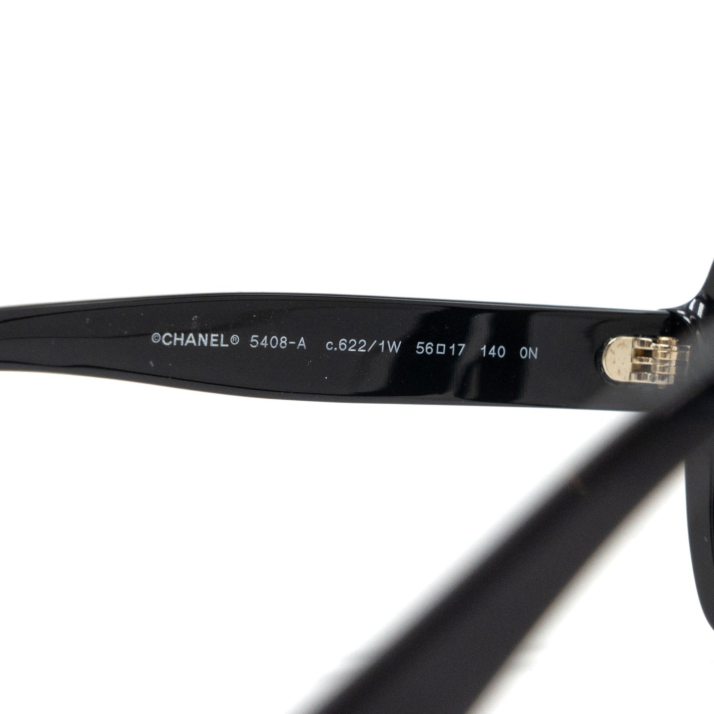 Chanel 5408-A Square Glasses Frame Letter Black