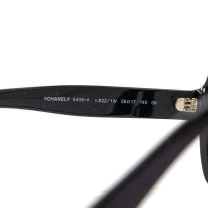 Chanel 5408-A Square Glasses Frame Letter Black