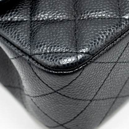 Chanel Medium Classic Double Flap Bag Caviar Black  (microchip)