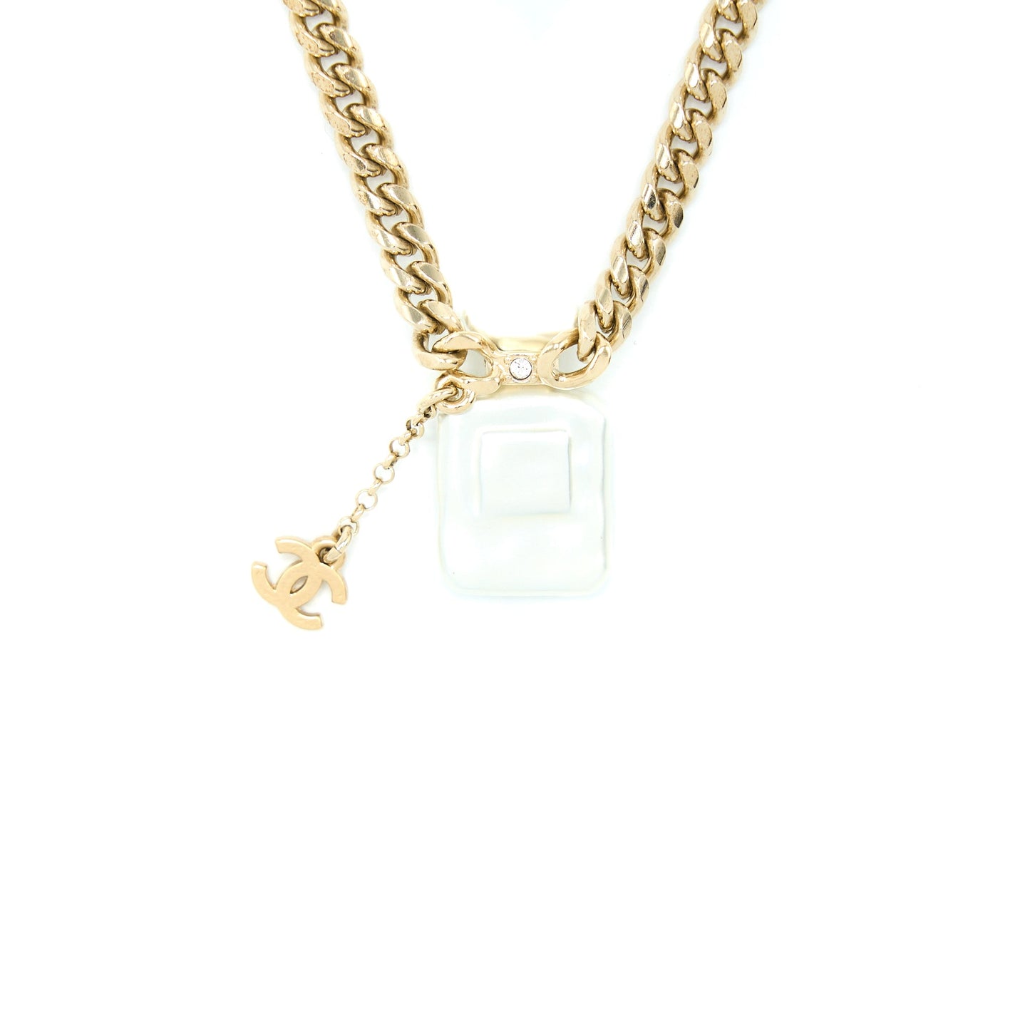 Chanel No.5 Perfume Bottle Choker/Necklace Crystal/Pearl L