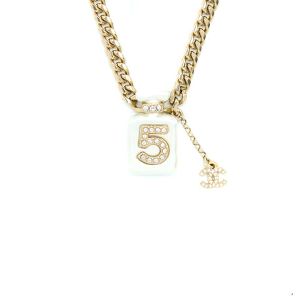 Chanel No.5 Perfume Bottle Choker/Necklace Crystal/Pearl L