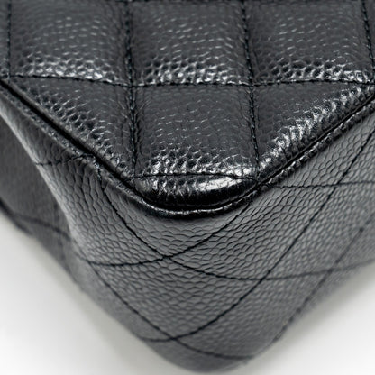 Chanel Medium Classic Double Flap Bag Caviar Black  (microchip)
