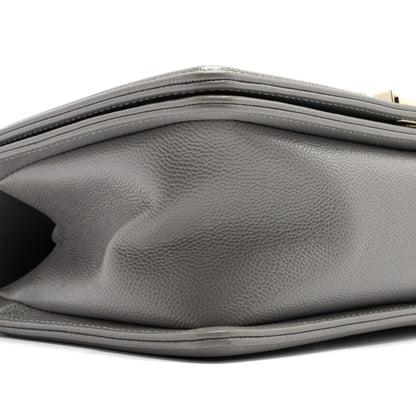 Chanel Medium Boy Bag Caviar Light Grey L