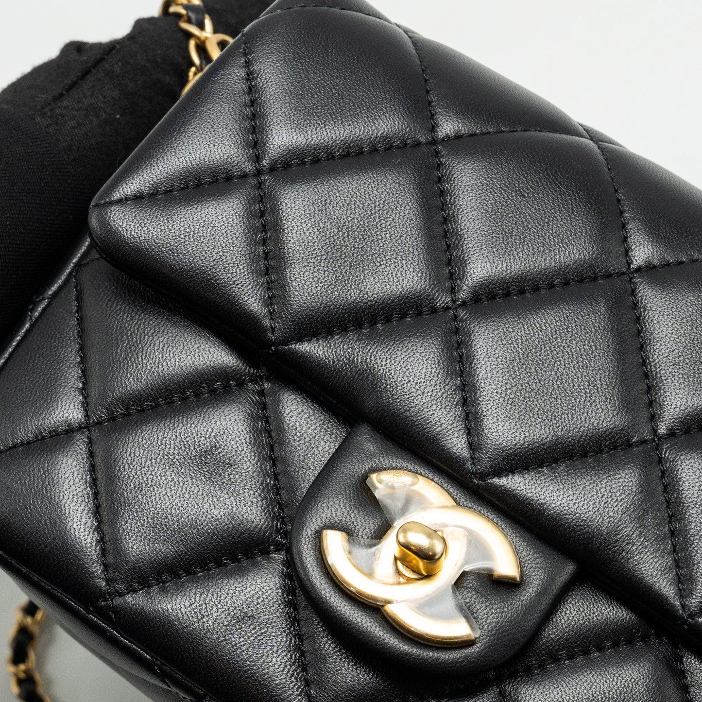 Chanel My Perfect Mini Flap Bag with Pearl Chain Lambskin Black  (Microchip)