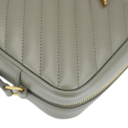 YVES SAINT LAURENT Lou Camera Monogram Leather Shoulder Bag Gray