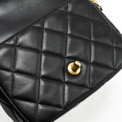 Chanel My Perfect Mini Flap Bag with Pearl Chain Lambskin Black  (Microchip)