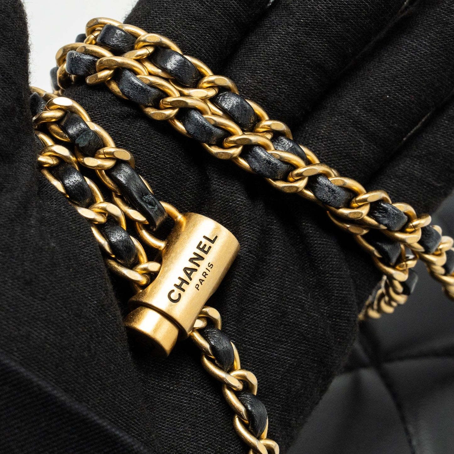 Chanel My Perfect Mini Flap Bag with Pearl Chain Lambskin Black  (Microchip)