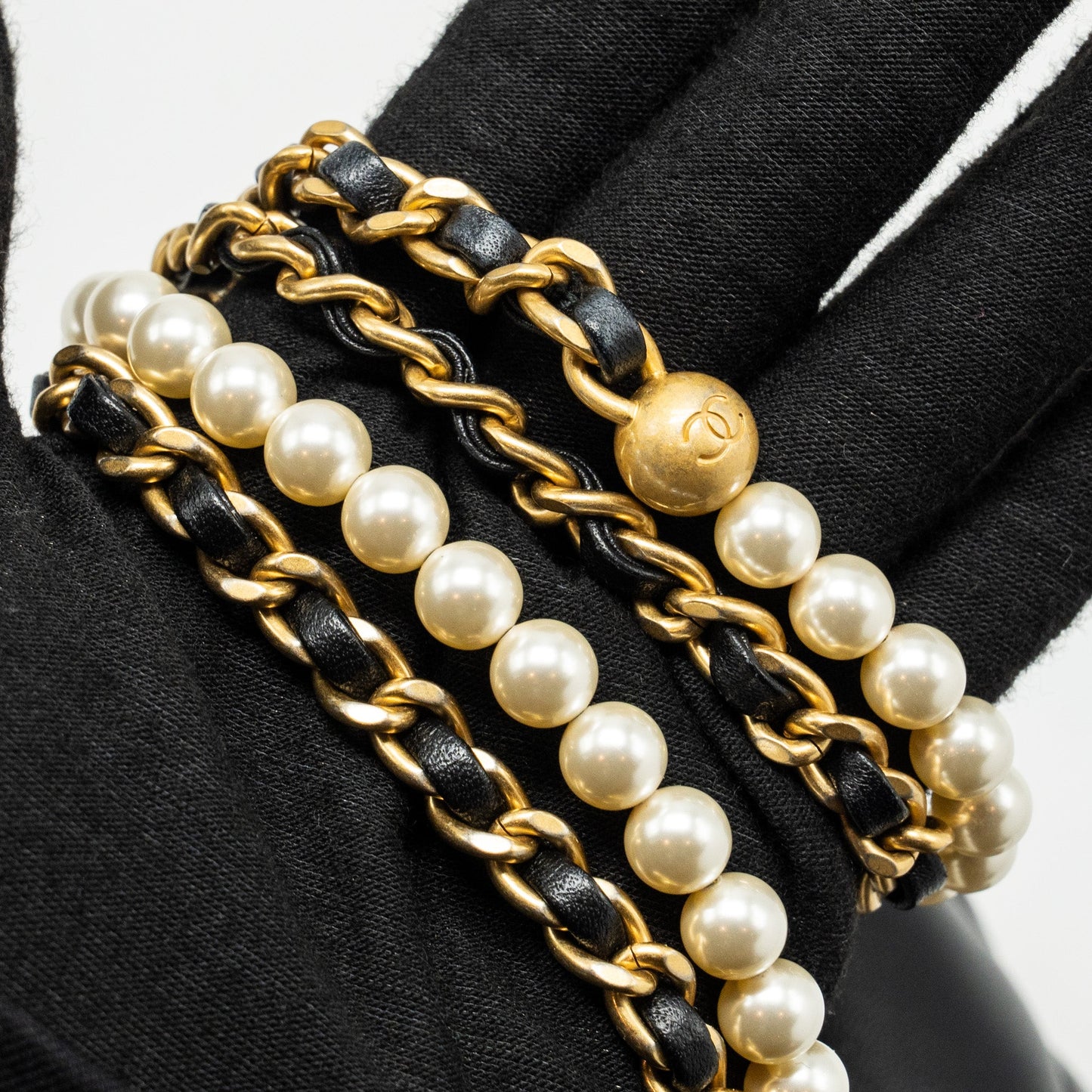 Chanel My Perfect Mini Flap Bag with Pearl Chain Lambskin Black  (Microchip)