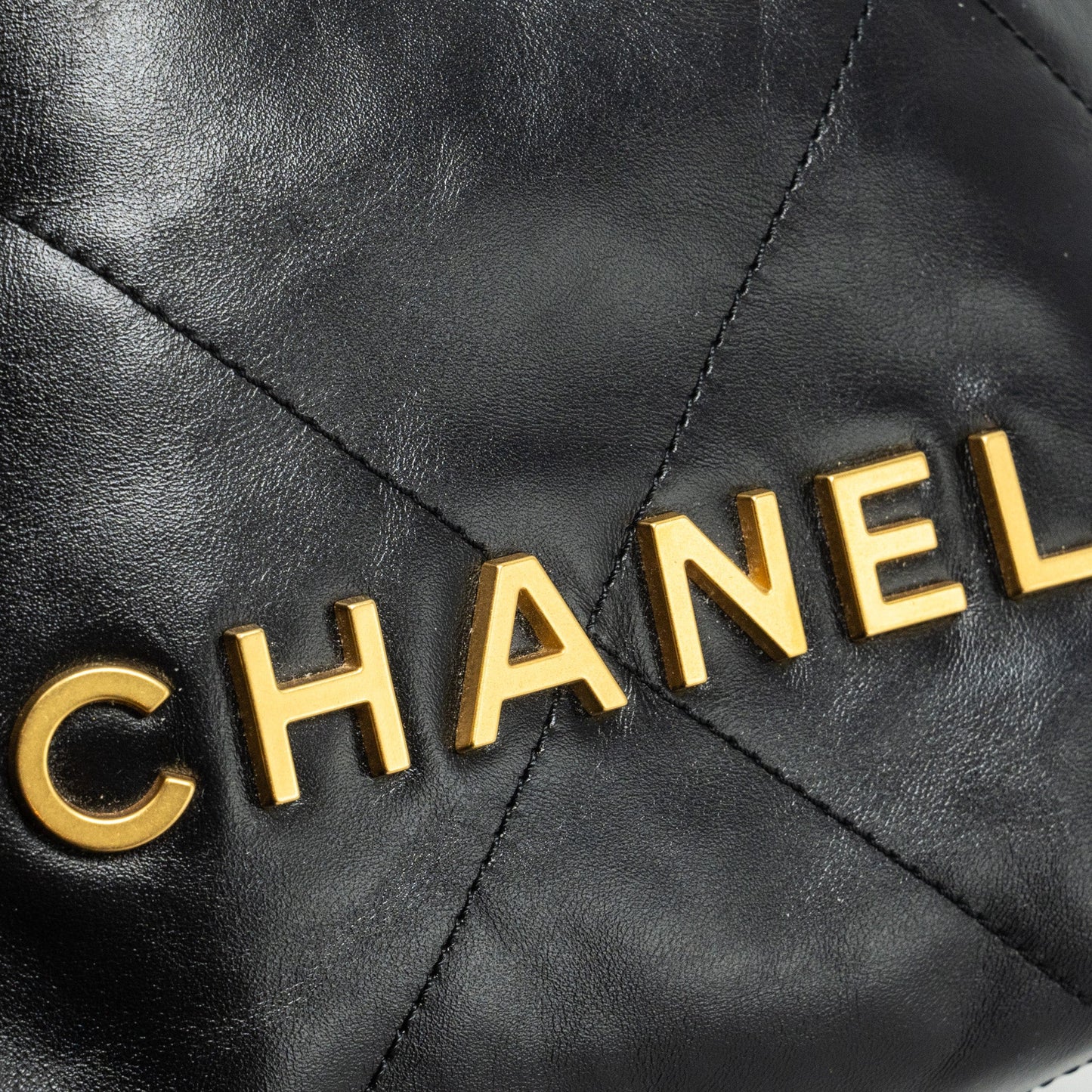 Chanel Mini 22 Bag Shiny Calfskin BLACK  (Microchip)