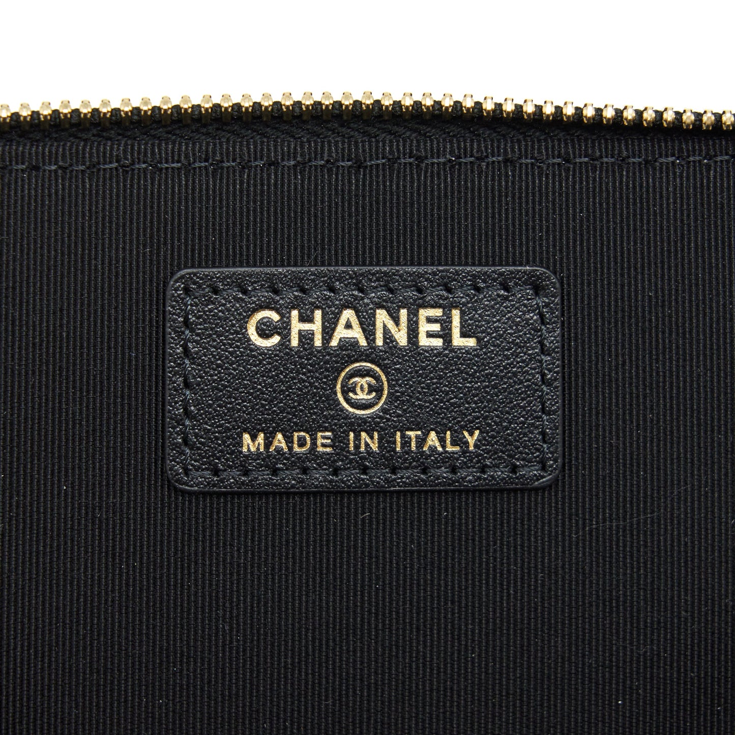 Chanel Camellia Long vanity with chains lambskin black L