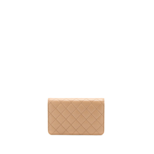 Chanel 22K Wallet On Chain Caviar Dark Beige L (Microchip)
