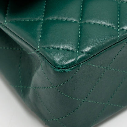 Chanel Medium Classic double flap bag lambskin green