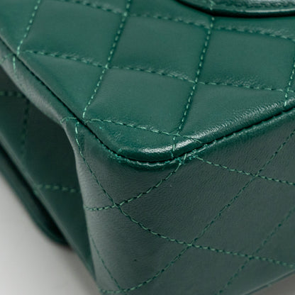 Chanel Medium Classic double flap bag lambskin green