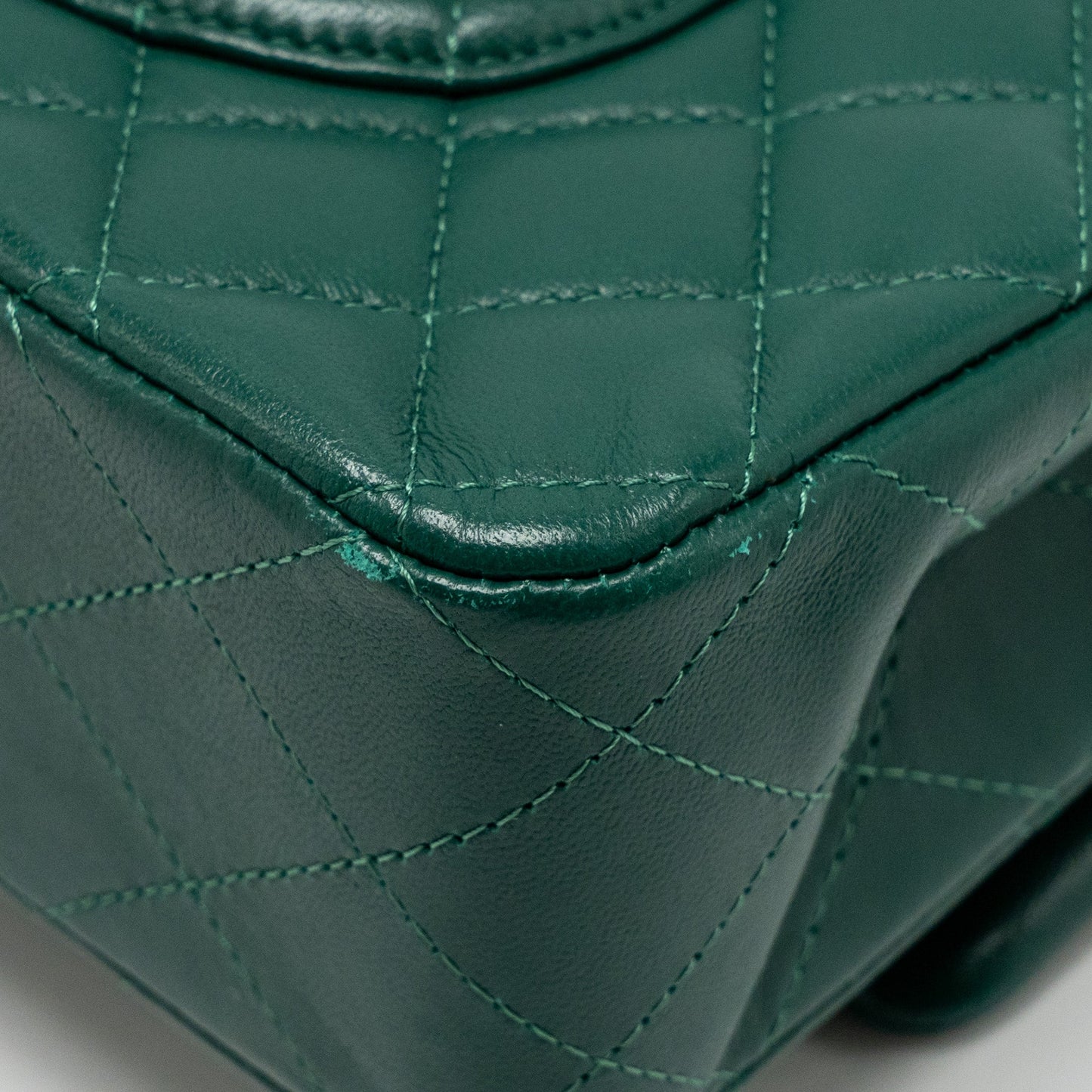 Chanel Medium Classic double flap bag lambskin green