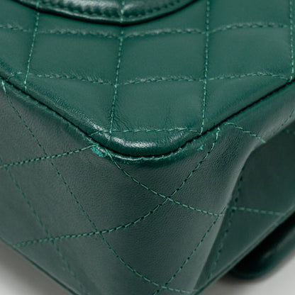 Chanel Medium Classic double flap bag lambskin green