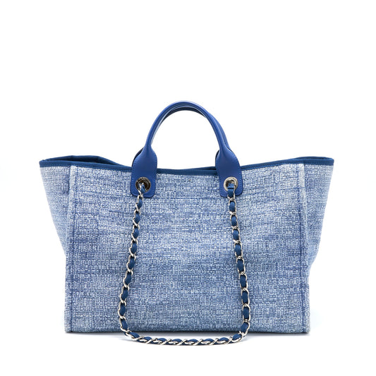 Chanel Deauville Tote Tweed Light Blue