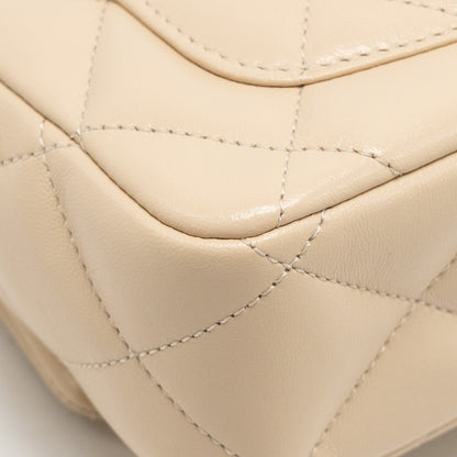 Chanel 25c Coco Love Adjustable Chain Shiny Lambskin Beige  (microchip)