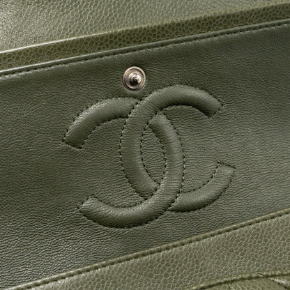 Chanel Medium Classic Double Flap Bag Caviar Olive Green