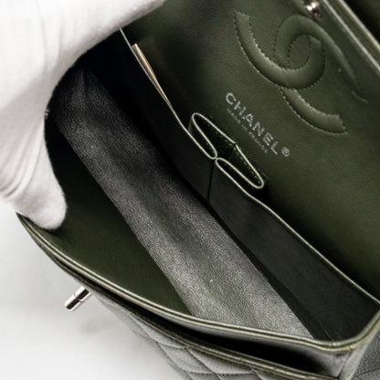 Chanel Medium Classic Double Flap Bag Caviar Olive Green