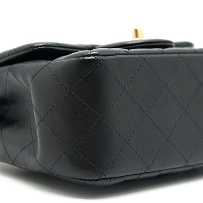 CHANEL MINI SQUARE BLACK LAMBSKIN