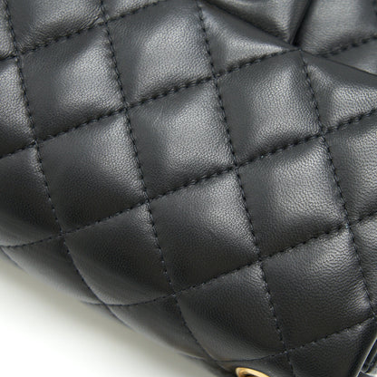 CHANEL MINI SQUARE BLACK LAMBSKIN