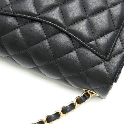 CHANEL MINI SQUARE BLACK LAMBSKIN