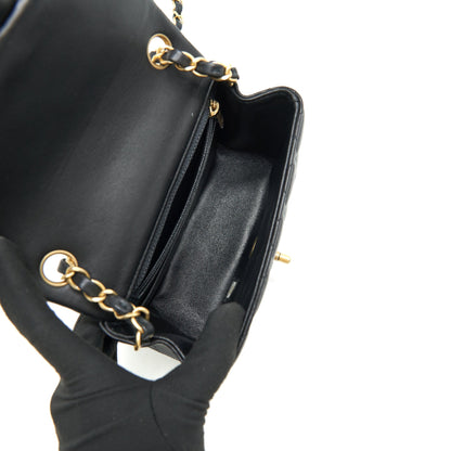 CHANEL MINI SQUARE BLACK LAMBSKIN