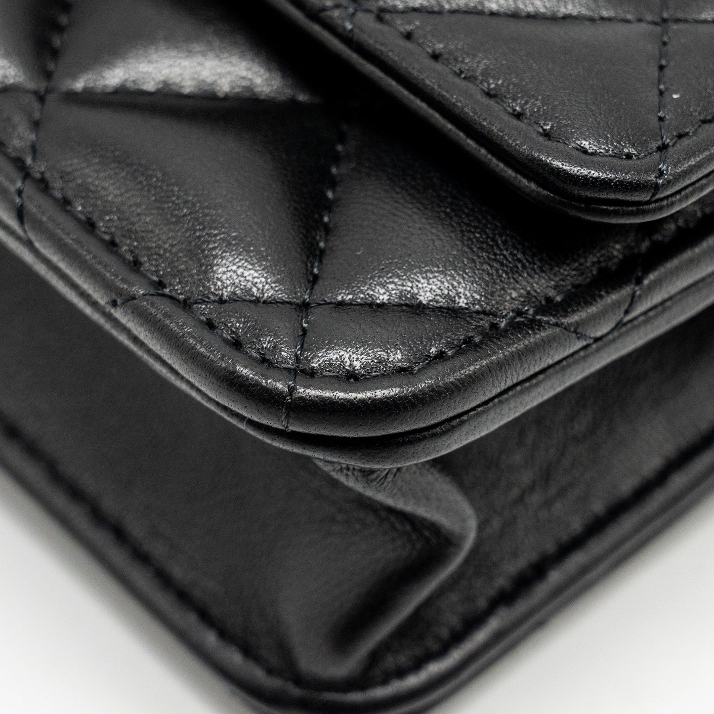Chanel Pearl Crush Wallet on Chain Lambskin Black  (Microchip)