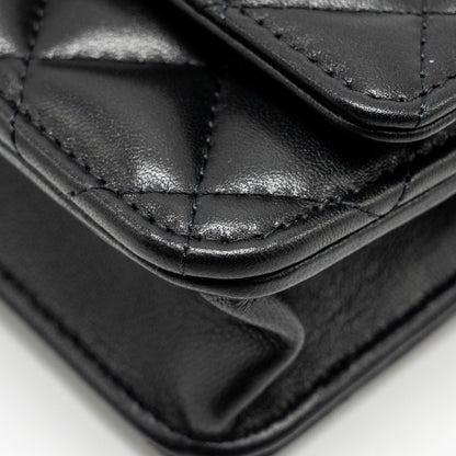 Chanel Pearl Crush Wallet on Chain Lambskin Black  (Microchip)