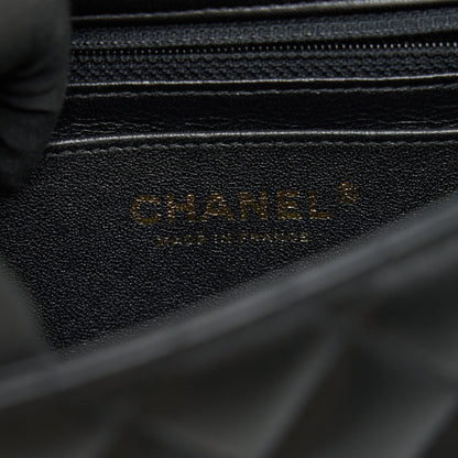 CHANEL MINI SQUARE BLACK LAMBSKIN