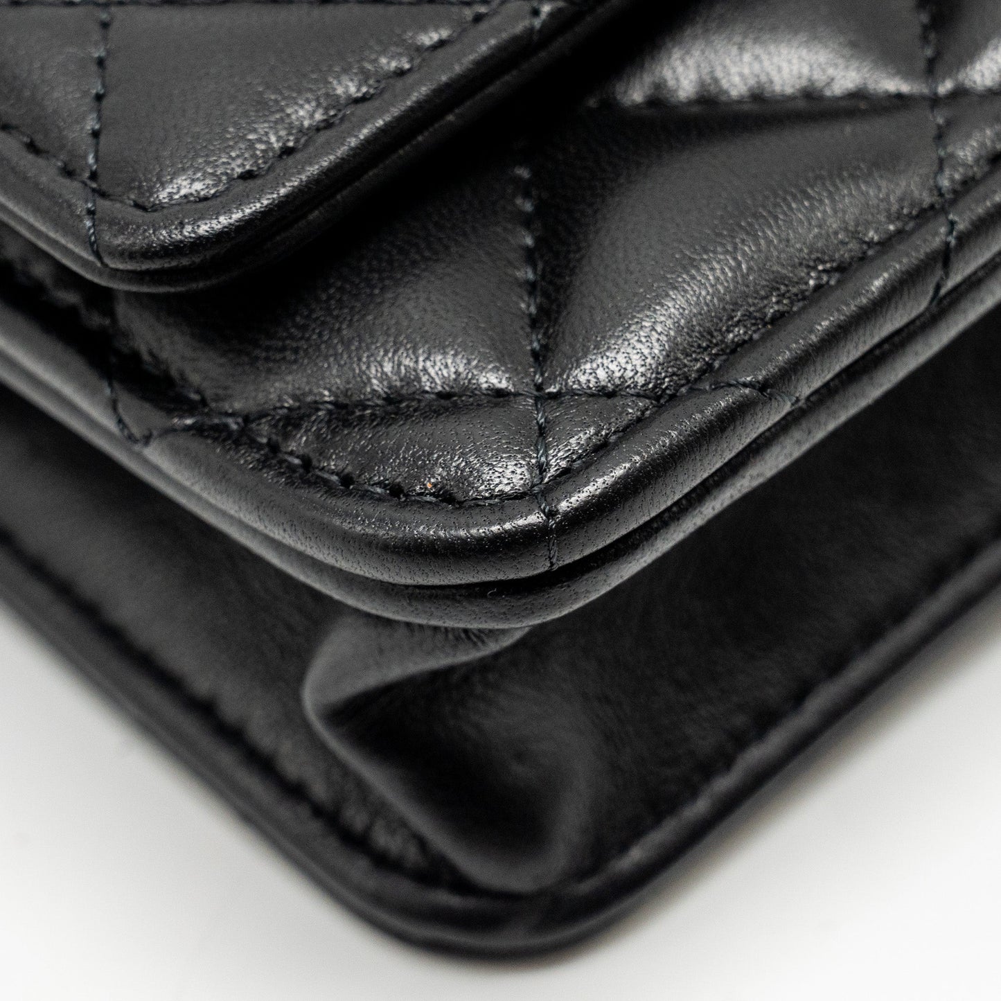 Chanel Pearl Crush Wallet on Chain Lambskin Black  (Microchip)