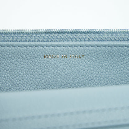Chanel 22P Wallet On Chain With CC Logo Chain Caviar Light Blue L