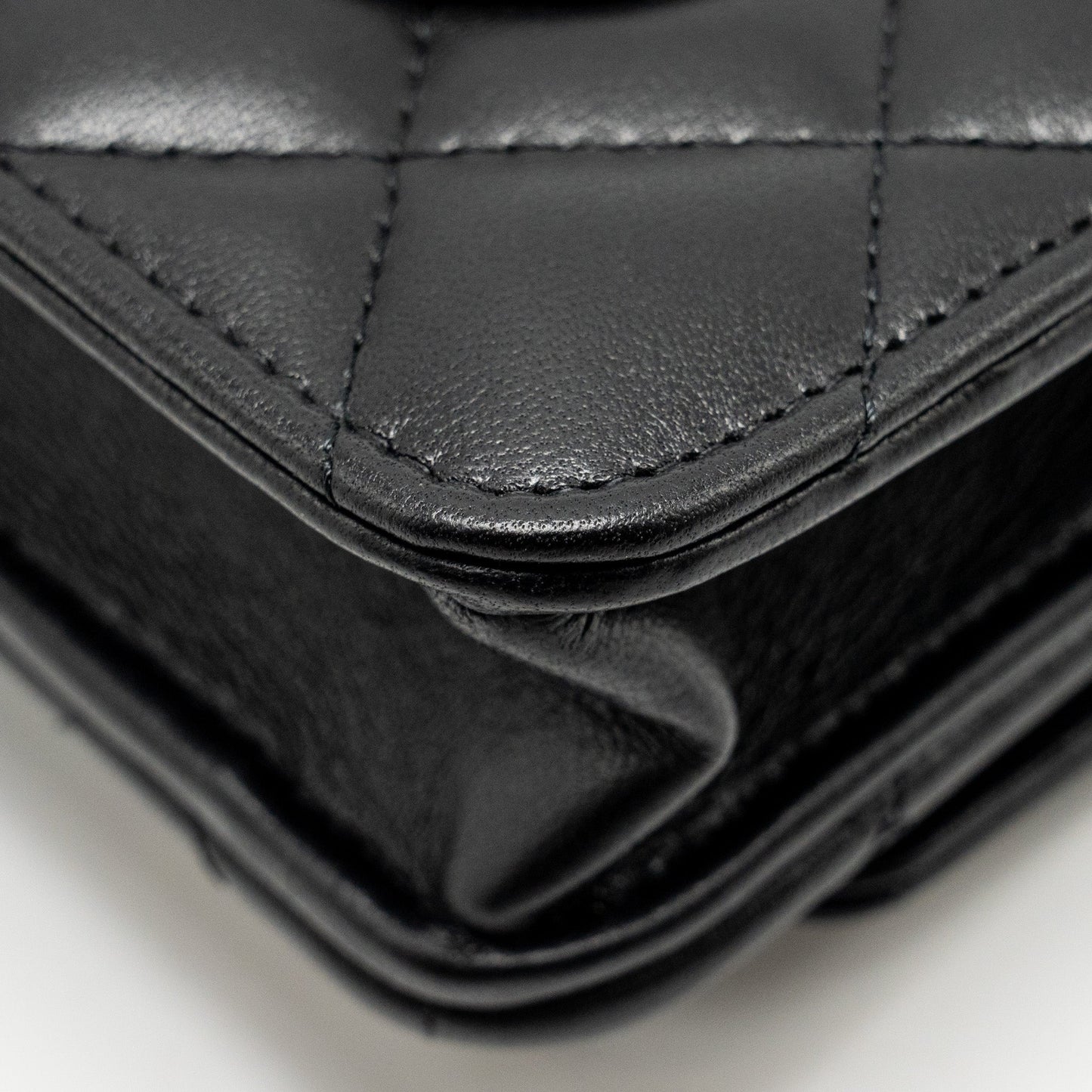 Chanel Pearl Crush Wallet on Chain Lambskin Black  (Microchip)