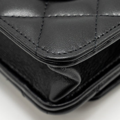 Chanel Pearl Crush Wallet on Chain Lambskin Black  (Microchip)