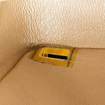 Chanel mini square flap bag lambskin gold