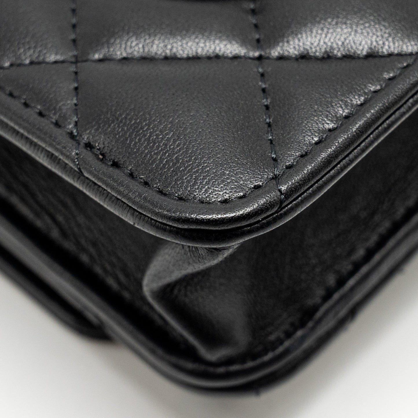 Chanel Pearl Crush Wallet on Chain Lambskin Black  (Microchip)