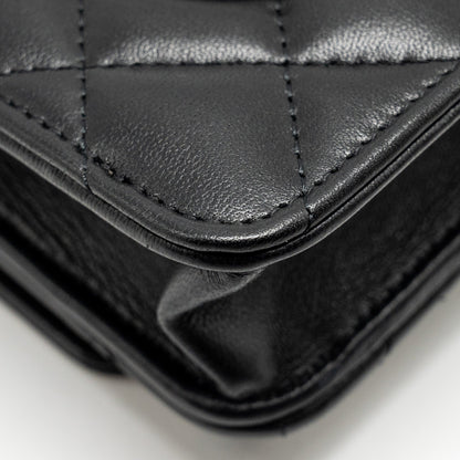Chanel Pearl Crush Wallet on Chain Lambskin Black  (Microchip)