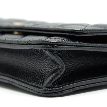 Chanel 21A Coco letter Wallet on Chain Black Caviar