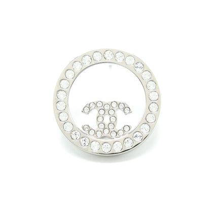 Chanel Round Crystal CC Earrings