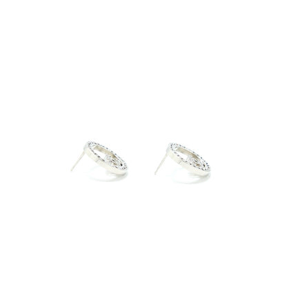 Chanel Round Crystal CC Earrings
