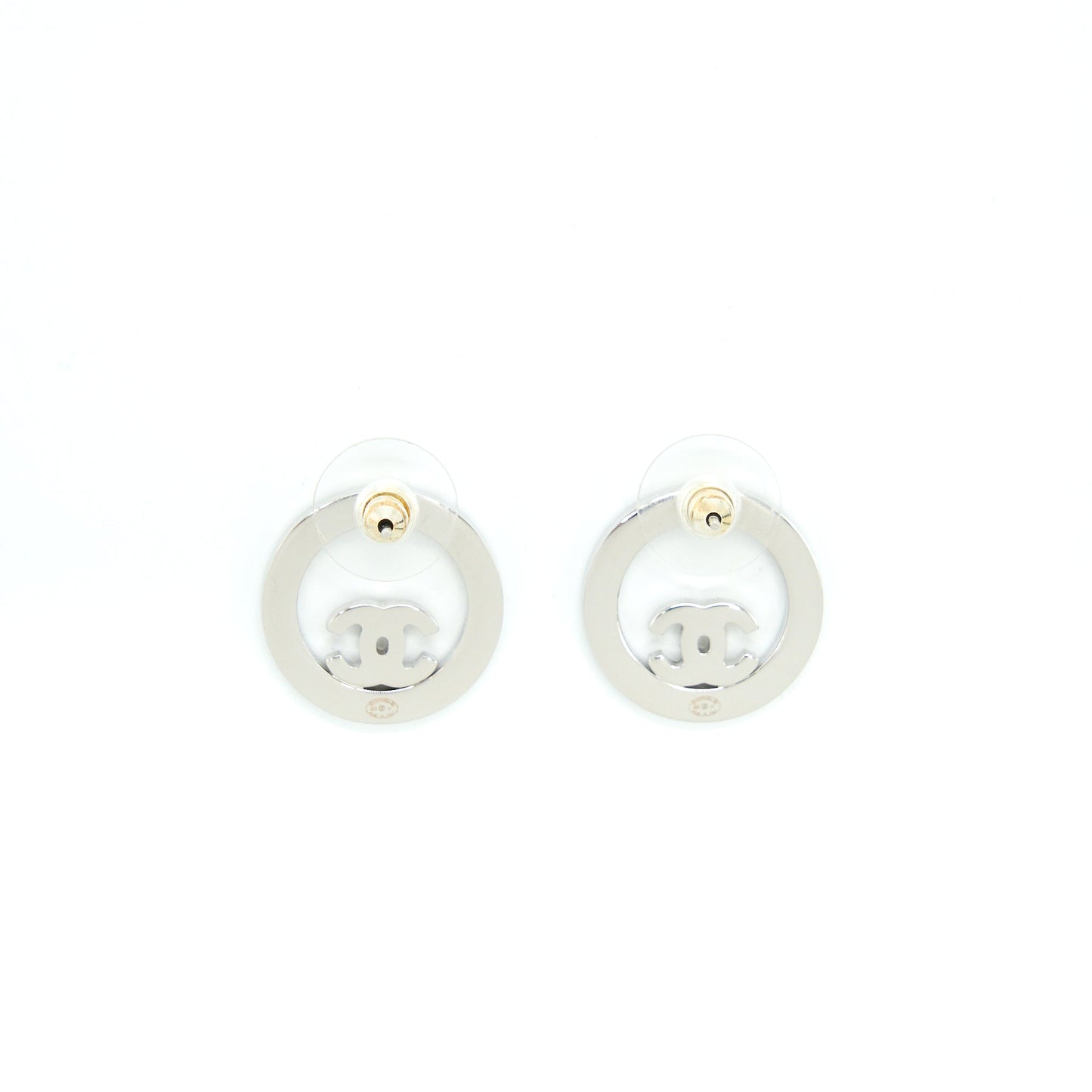 Chanel Round Crystal CC Earrings