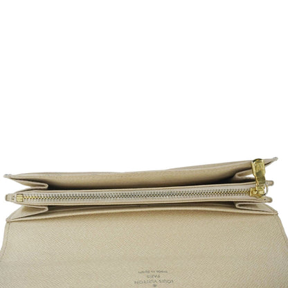 LOUIS VUITTON Porte Tresor Damier Azur Wallet White