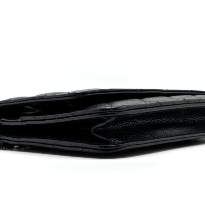 Chanel classic wallet on chain caviar black