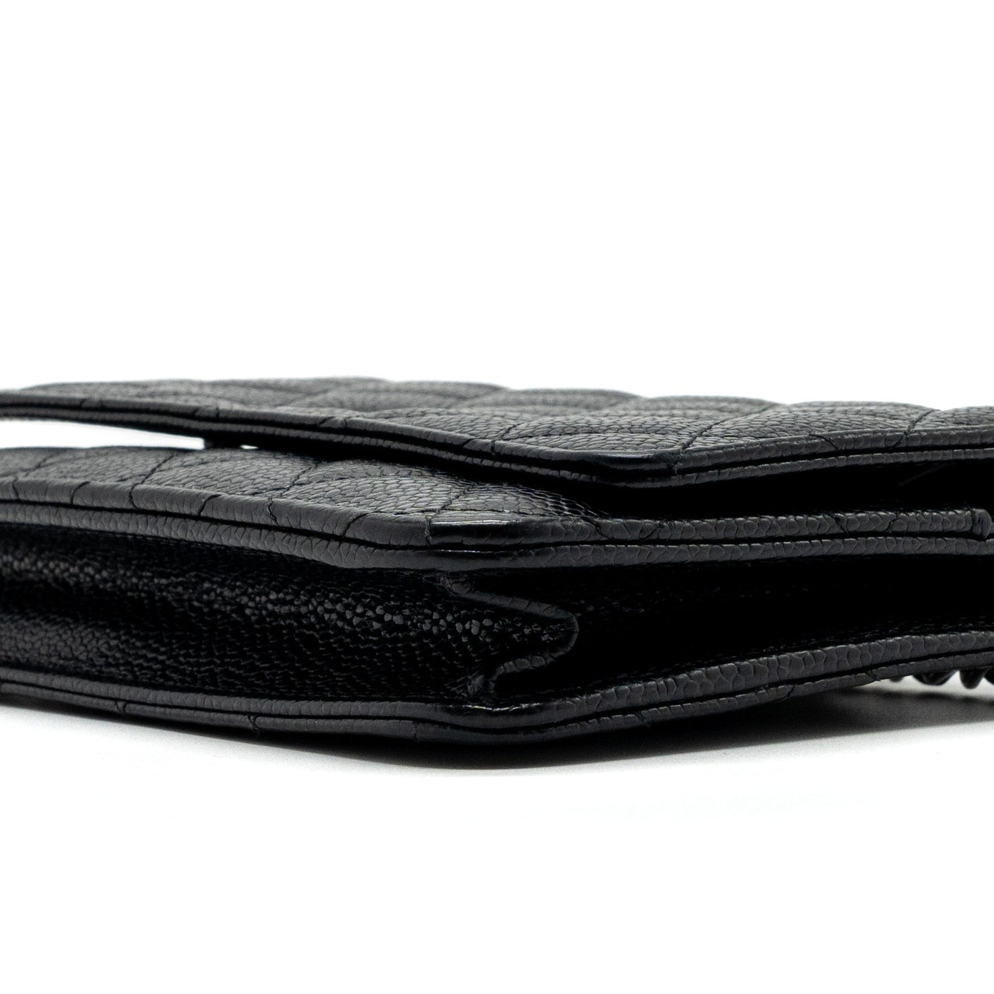 Chanel classic wallet on chain caviar black
