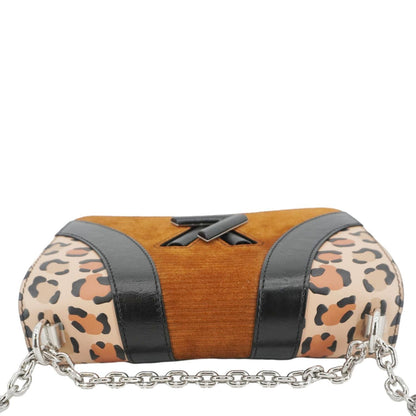 LOUIS VUITTON Twist Leopard Wild Printed Leather Crossbody Bag Multicolor