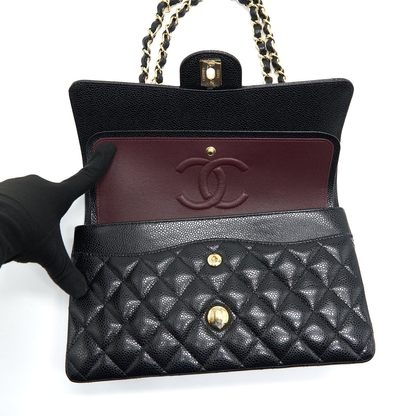 Chanel Medium Classic Double Flap Bag Caviar Black