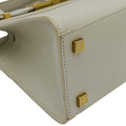 YVES SAINT LAURENT Manhattan Leather Shopper Tote Bag Beige