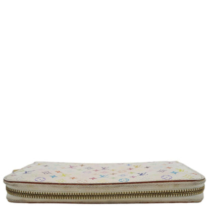 LOUIS VUITTON Takashi Murakami Monogram Multicolor Zippy Wallet White