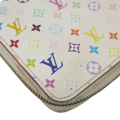 LOUIS VUITTON Takashi Murakami Monogram Multicolor Zippy Wallet White