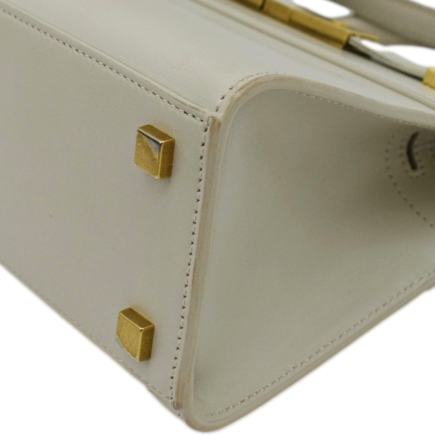 YVES SAINT LAURENT Manhattan Leather Shopper Tote Bag Beige